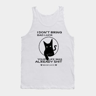 I Don't Bring Bad Luck Black Cat Tank Top